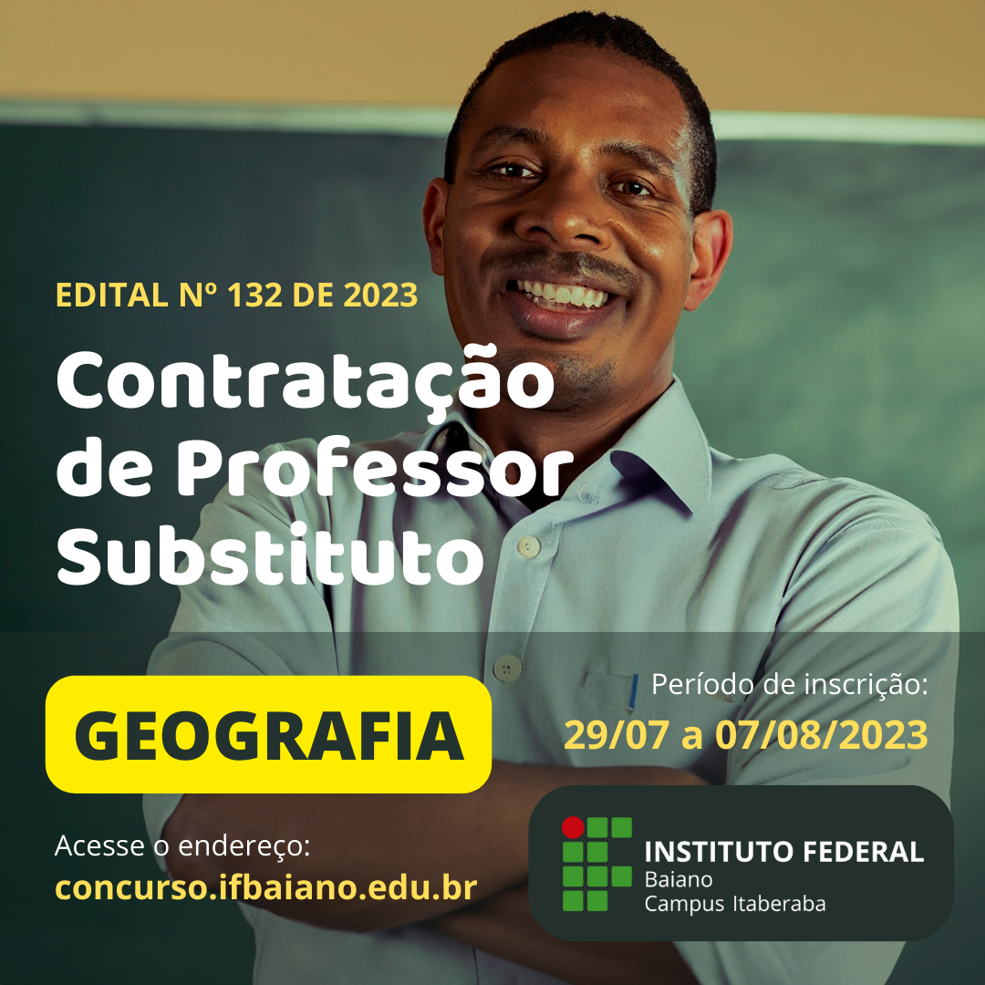 IFBA divulga edital 10/2023 para Professor Substituto